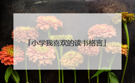 小学我喜欢的读书格言