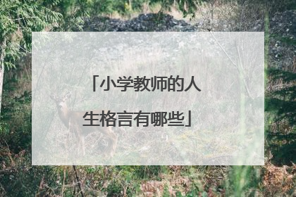 小学教师的人生格言有哪些