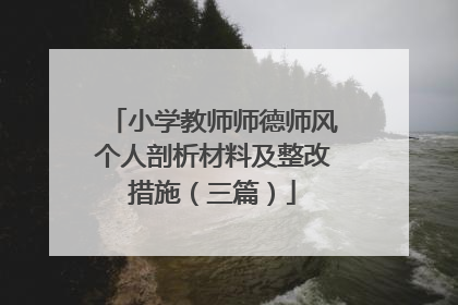 小学教师师德师风个人剖析材料及整改措施（三篇）