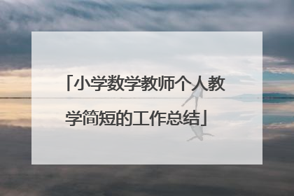 小学数学教师个人教学简短的工作总结