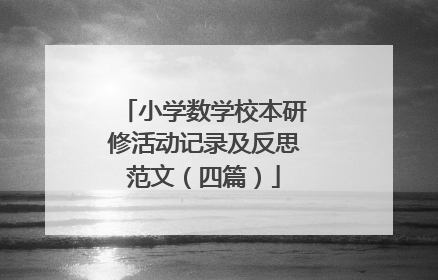 小学数学校本研修活动记录及反思范文（四篇）