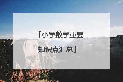 小学数学重要知识点汇总