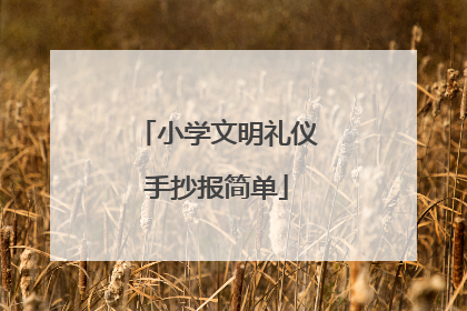 小学文明礼仪手抄报简单