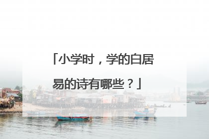 小学时,学的白居易的诗有哪些?