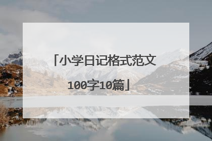 小学日记格式范文100字10篇