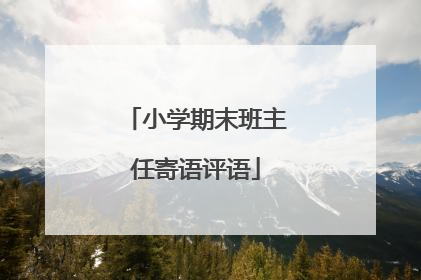 小学期末班主任寄语评语