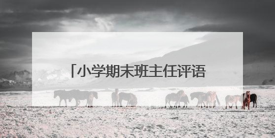 小学期末班主任评语简短一句话100句