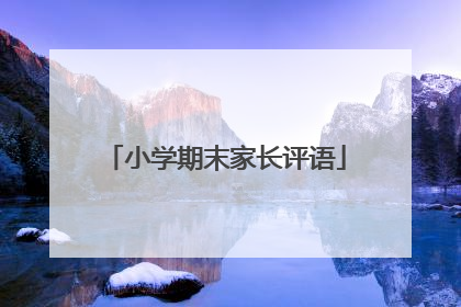 小学期末家长评语