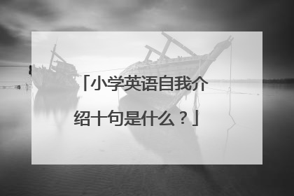 小学英语自我介绍十句是什么？