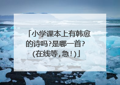 小学课本上有韩愈的诗吗?是哪一首?(在线等,急!)