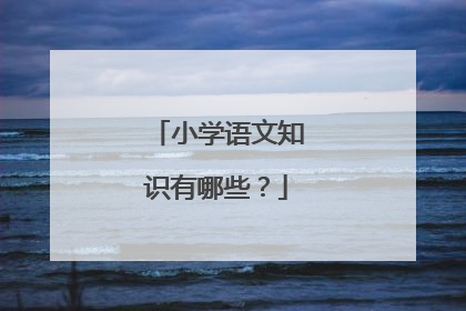 小学语文知识有哪些？