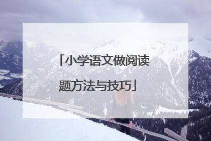 小学语文做阅读题方法与技巧