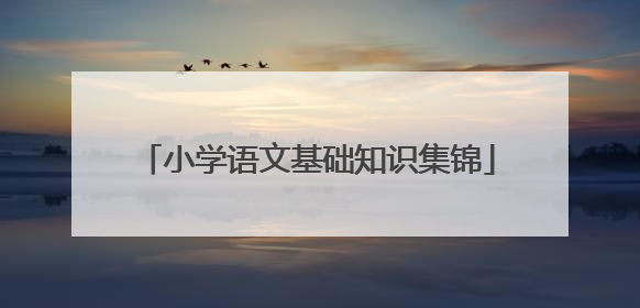 小学语文基础知识集锦
