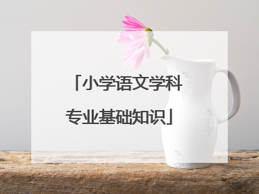 小学语文学科专业基础知识