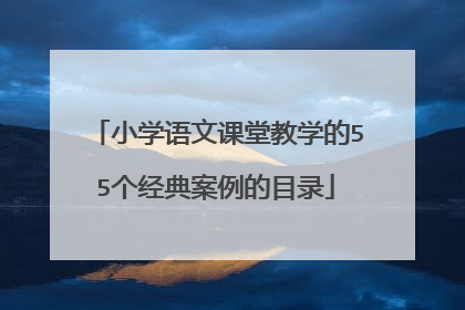 小学语文课堂教学的55个经典案例的目录