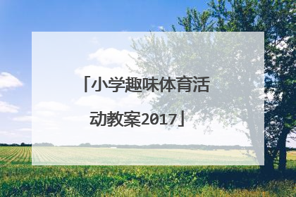 小学趣味体育活动教案2017