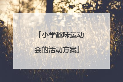 小学趣味运动会的活动方案