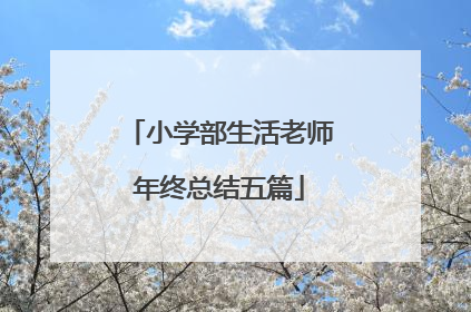 小学部生活老师年终总结五篇