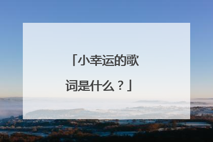 小幸运的歌词是什么？