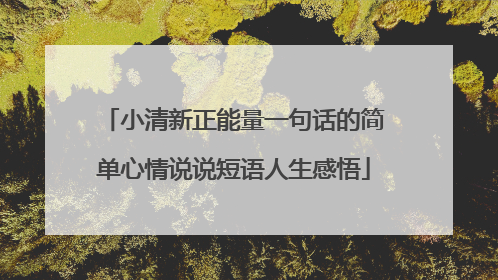 小清新正能量一句话的简单心情说说短语人生感悟
