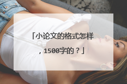 小论文的格式怎样，1500字的？