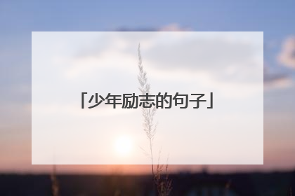 少年励志的句子