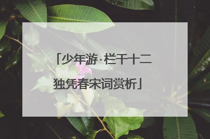 少年游·栏干十二独凭春宋词赏析