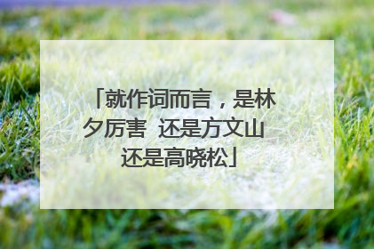 就作词而言,是林夕厉害 还是方文山 还是高晓松