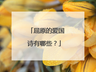 屈原的爱国诗有哪些？