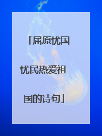 屈原忧国忧民热爱祖国的诗句