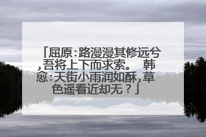 屈原:路漫漫其修远兮,吾将上下而求索。 韩愈:天街小雨润如酥,草色遥看近却无？