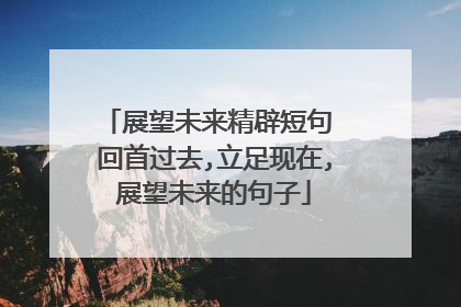 展望未来精辟短句 回首过去,立足现在,展望未来的句子