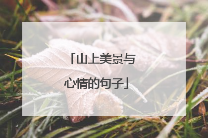 山上美景与心情的句子