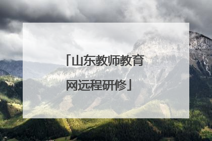 山东教师教育网远程研修