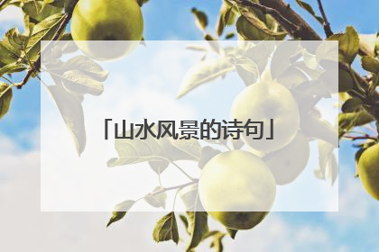 山水风景的诗句