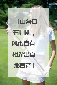 山海自有归期,风雨自有相逢出自那首诗