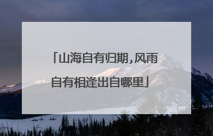 山海自有归期,风雨自有相逢出自哪里