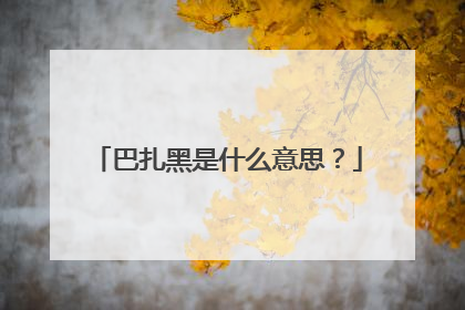 巴扎黑是什么意思？