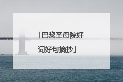 巴黎圣母院好词好句摘抄