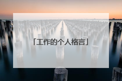 工作的个人格言