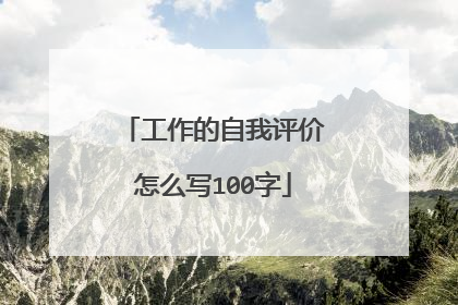工作的自我评价怎么写100字