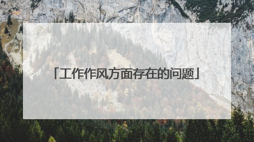 工作作风方面存在的问题