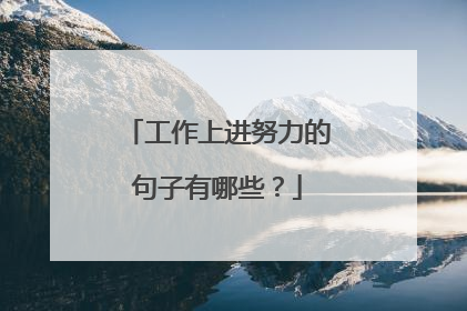 工作上进努力的句子有哪些?