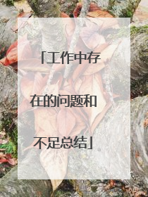 工作中存在的问题和不足总结