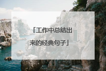 工作中总结出来的经典句子