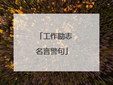 工作励志名言警句