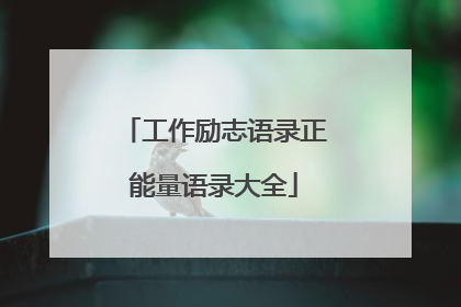 工作励志语录正能量语录大全