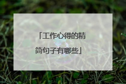 工作心得的精简句子有哪些