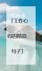 工作心得的精简句子