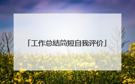 工作总结简短自我评价